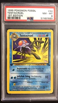 1999 Pokemon Fossil 44 Tentacruel PSA 8