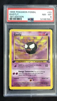 1999 Pokemon Fossil 33 Gastly PSA