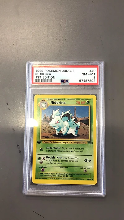 1999 Pokemon Jungle 40 Nidorina 1st Edition PSA 8