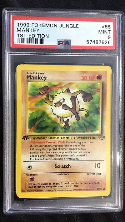 1999 Pokemon Jungle 55 Mankey PSA