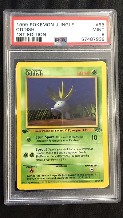 1999 Pokemon Jungle 58 Oddish PSA 9