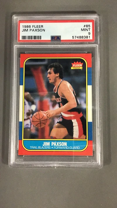1986 Fleer 85 Jim Paxson PSA 9