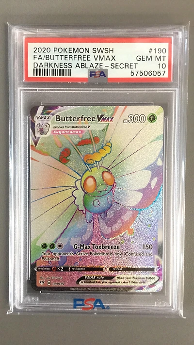 2020 Pokemon Sword & Shield Darkness Ablaze 190 Fa/butterfree Vmax PSA 10
