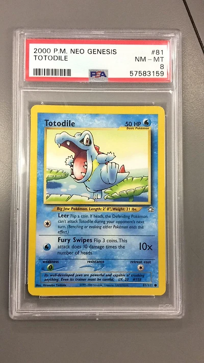 2000 Pokemon Neo Genesis 81 Totodile PSA