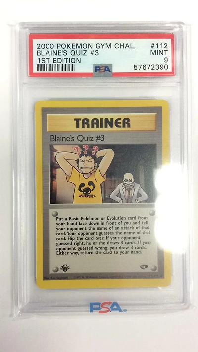 2000 Pokemon Gym Challenge 112 Blaine's Quiz #3 1st Edition PSA 9