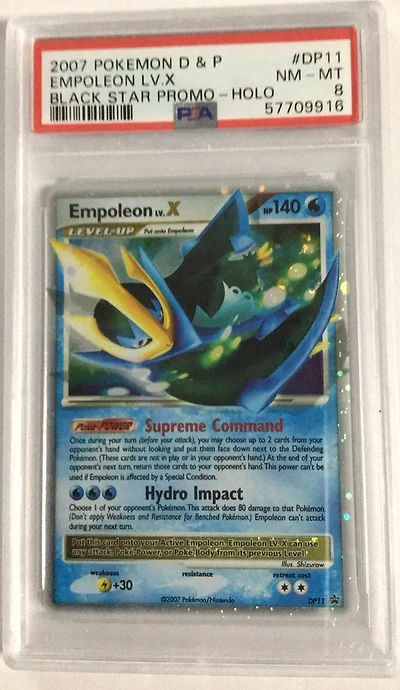 2007 Pokemon Diamond & Pearl Black Star Promo Dp11 Empoleon Lv.x Holo PSA 8