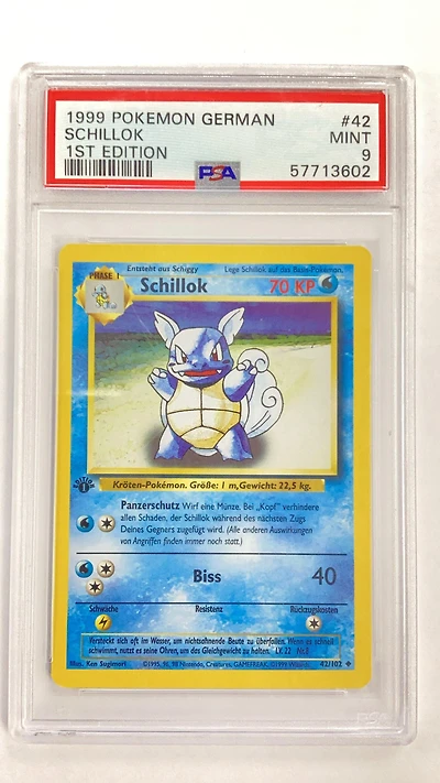 1999 Pokemon German 42 Schillok 1st Edition PSA 9