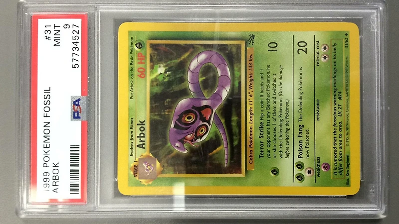 1999 Pokemon Fossil 31 Arbok PSA 9