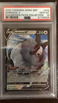2020 Pokemon Swsh Black Star Promo 049 Dubwool V Champion's Path Collection PSA 10