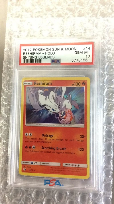 2017 Pokemon Sun & Moon Shining Legends 14 Reshiram-holo PSA