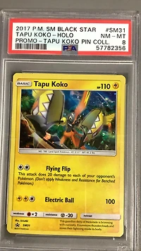 2017 Pokemon Sm Black Star Promo Sm31 Tapu Koko-holo Tapu Koko Pin Collection PSA 8