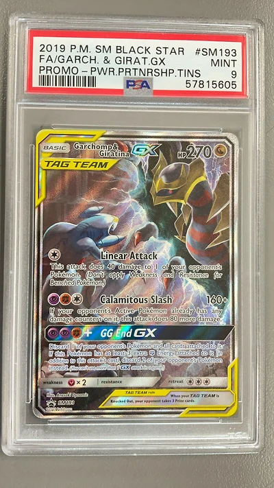 2019 Pokemon Sm Black Star Promo Sm193 Full Art/garchomp & Giratina Gx Power Partnership Tins PSA