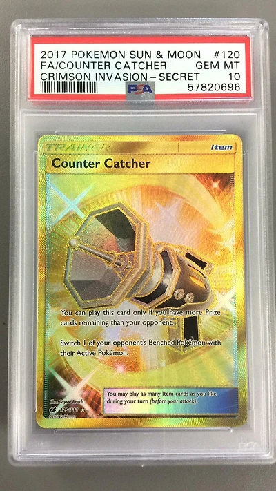 2017 Pokemon Sun & Moon Crimson Invasion 120 Full Art/counter Catcher Secret PSA