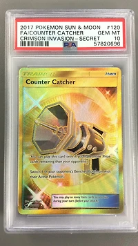 2017 Pokemon Sun & Moon Crimson Invasion 120 Full Art/counter Catcher Secret PSA