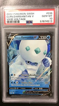 2020 Pokemon Sword & Shield Vivid Voltage 036 Galarian Darmanitan V PSA 10