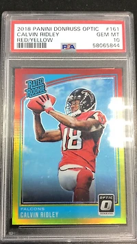 2018 Panini Donruss Optic 161 Calvin Ridley Red/yellow PSA 10