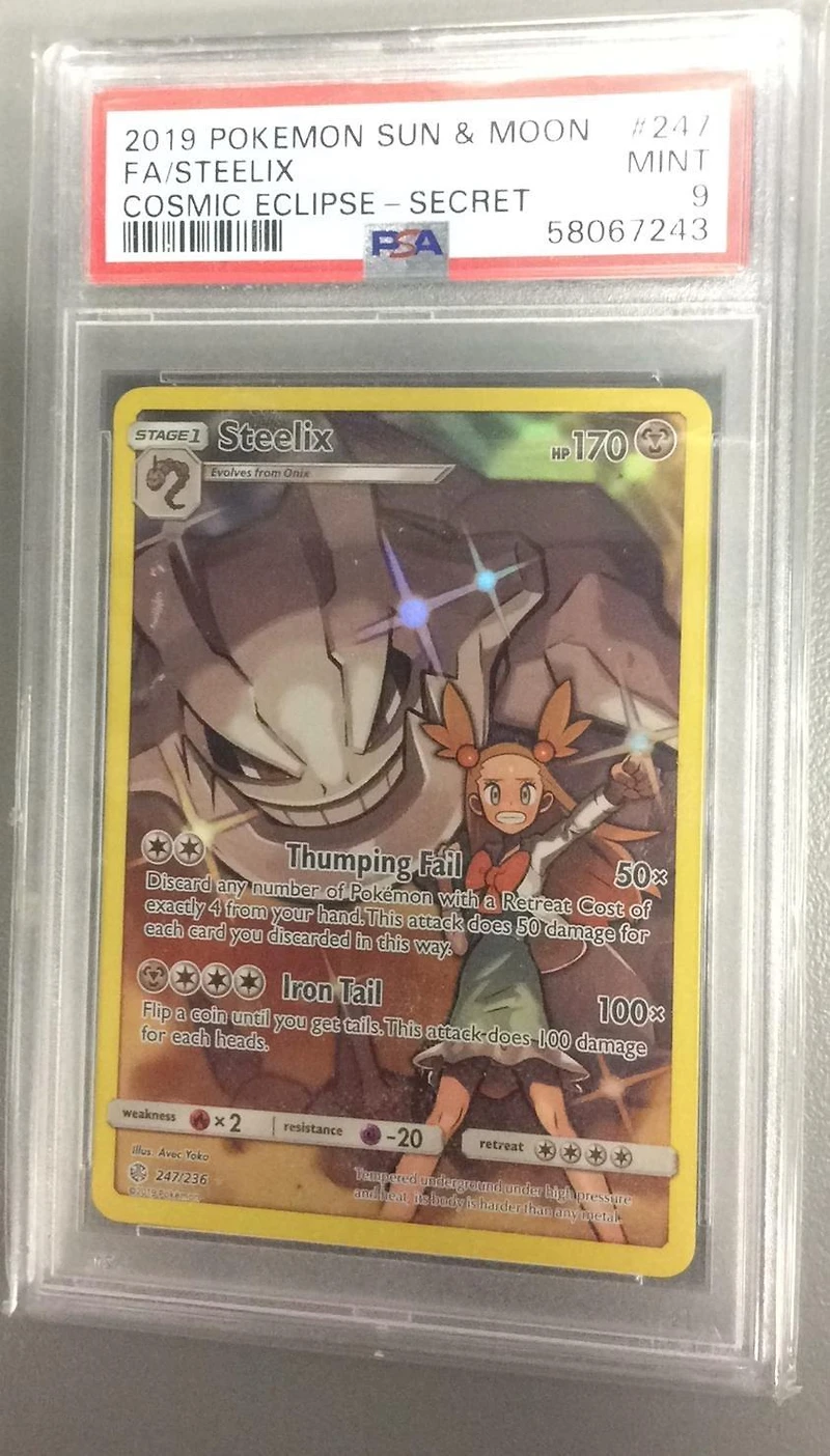2019 Pokemon Sun & Moon Cosmic Eclipse 247 Full Art/steelix Secret PSA