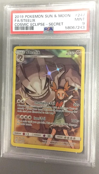 2019 Pokemon Sun & Moon Cosmic Eclipse 247 Full Art/steelix Secret PSA