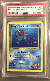 2000 Pokemon Gym Heroes 57 Misty's Tentacool PSA 9
