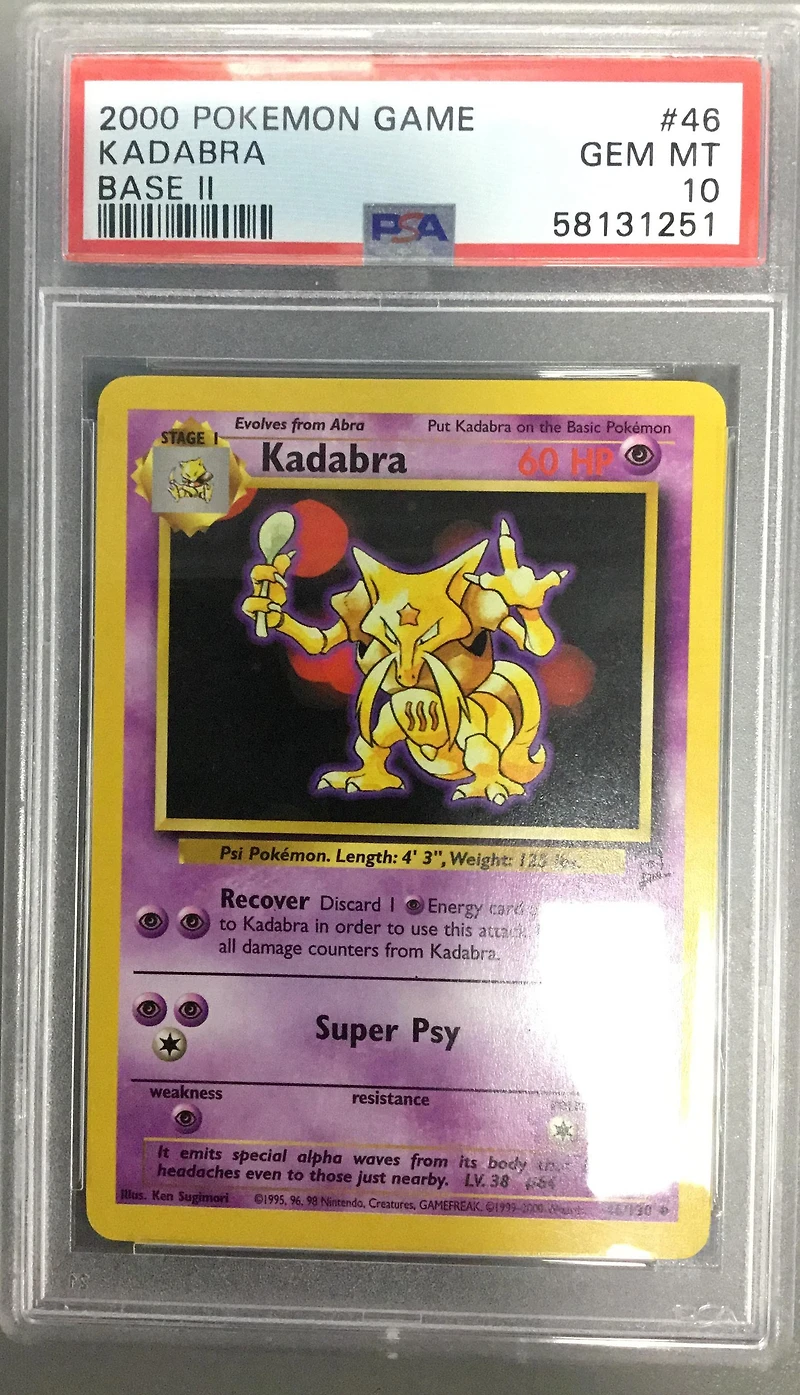 2000 Pokemon Game Base Ii 46 Kadabra PSA