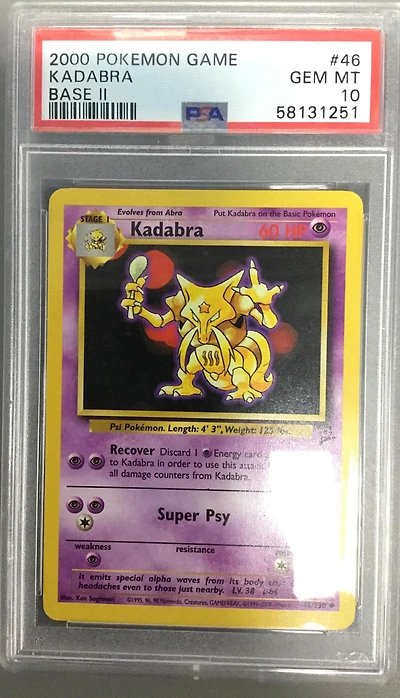 2000 Pokemon Game Base Ii 46 Kadabra PSA