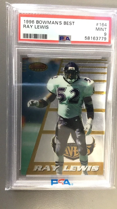 1996 Bowman's Best 164 Ray Lewis PSA 9