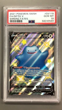 2021 Pokemon Sword & Shield Shining Fates Sv118 Full Art/ditto V PSA
