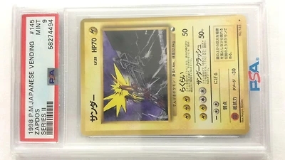 1998 Pokemon Japanese Vending 145 Zapdos PSA 9
