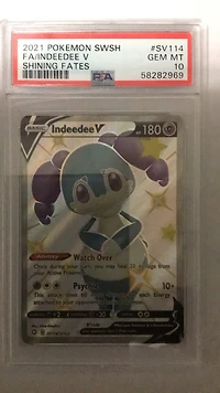 2021 Pokemon Sword & Shield Shining Fates Sv114 Full Art/indeedee V PSA