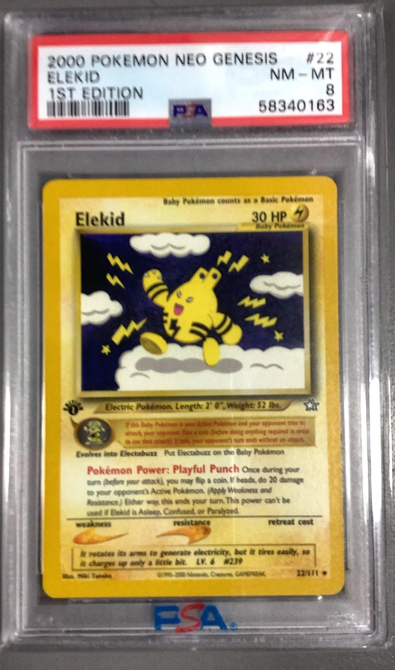 2000 Pokemon Neo Genesis 1st Edition 22 Elekid PSA 8
