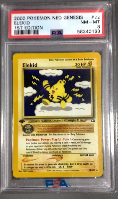 2000 Pokemon Neo Genesis 1st Edition 22 Elekid PSA 8