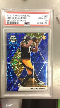2020 Panini Mosaic 220 Chase Claypool No Huddle Blue PSA 10