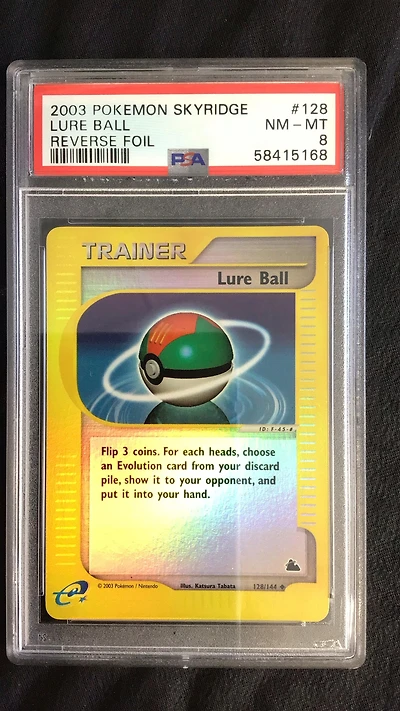2003 Pokemon Skyridge 128 Lure Ball-reverse Foil PSA 8