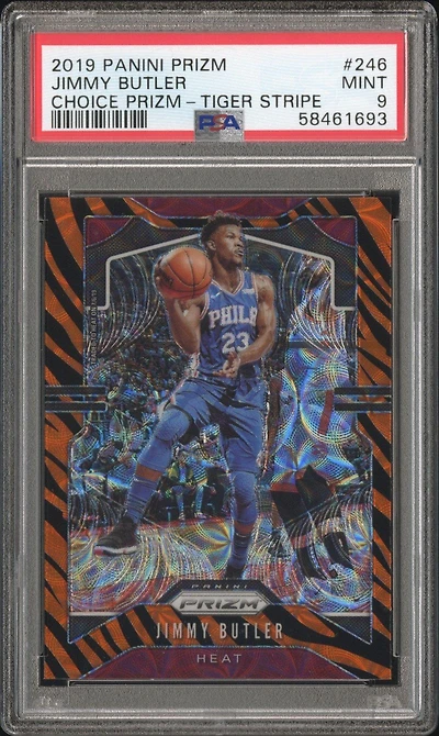 2019 Panini Prizm 246 Jimmy Butler Choice Prizm-tiger Stripe PSA 9