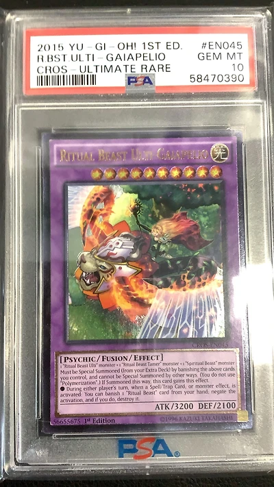 2015 Yu-gi-oh! Cros-crossed Souls En045 Ritual Beast Ulti-gaiapelio 1st Edition-ultimate Rare PSA 10