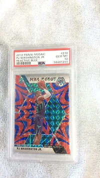 2019 Panini Mosaic 278 Pj Washington Jr. Reactive Blue PSA 10