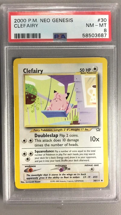 2000 Pokemon Neo Genesis 30 Clefairy PSA 8