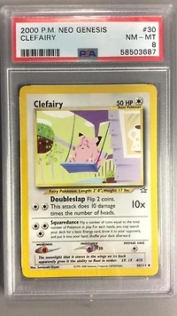 2000 Pokemon Neo Genesis 30 Clefairy PSA 8