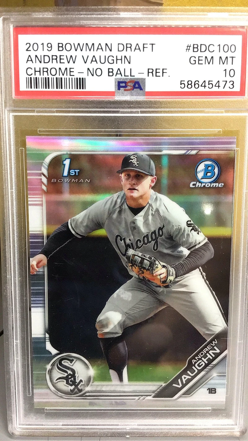 2019 Bowman Draft Bdc100 Andrew Vaughn Chrome-no Ball-refractor PSA 10