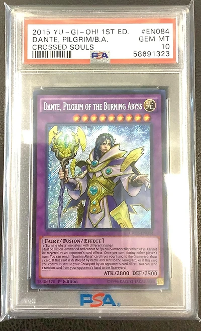 2015 Yu-gi-oh! Cros-crossed Souls En084 Dante, Pilgrim Of The Burning Abyss 1st Edition PSA 10