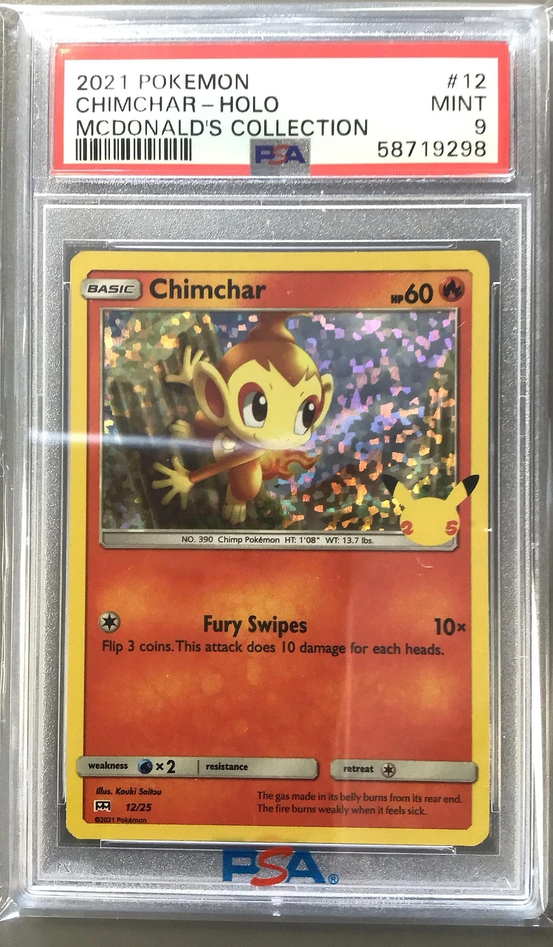 2021 Pokemon Mcdonald's Collection 12 Chimchar-holo PSA
