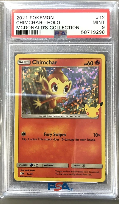 2021 Pokemon Mcdonald's Collection 12 Chimchar-holo PSA