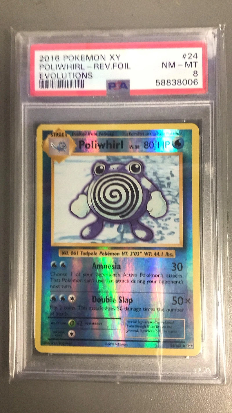 2016 Pokemon Xy Evolutions 24 Poliwhirl-reverse Foil PSA