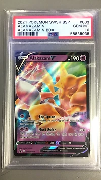 2021 Pokemon Swsh Black Star Promo 083 Alakazam V Alakazam V Box PSA