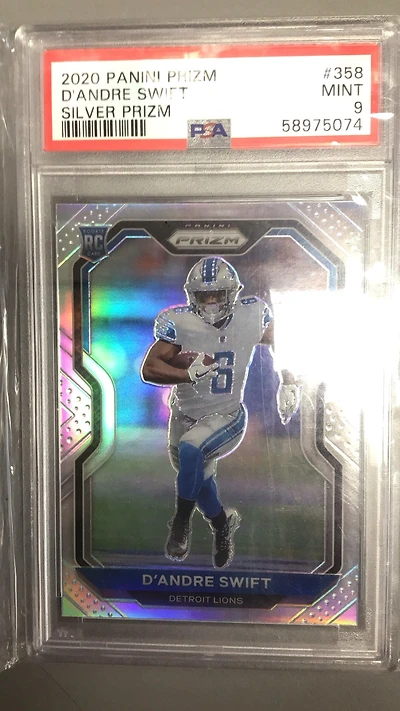 2020 Panini Prizm 358 D'andre Swift Silver Prizm PSA