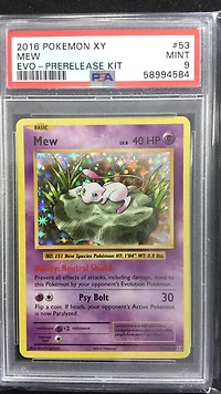 2016 Pokemon Xy Evolutions 53 Mew Prerelease Kit PSA 9