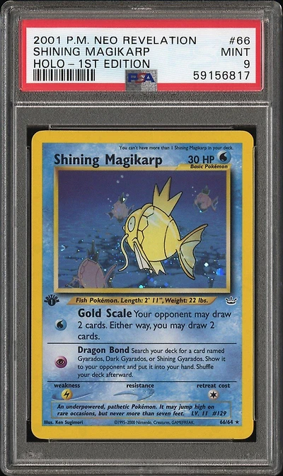2001 Pokemon Neo Revelation 1st Edition 66 Shining Magikarp-holo PSA