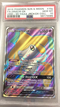 2019 Pokemon Sun & Moon Unified Minds 79a Fa/jirachi Gx PSA