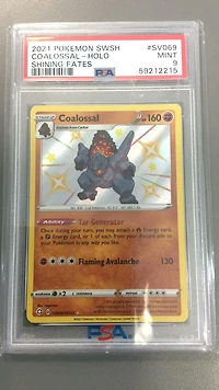2021 Pokemon Sword & Shield Shining Fates Sv069 Coalossal-holo PSA 9