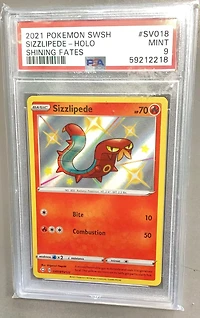 2021 Pokemon Sword & Shield Shining Fates Sv018 Sizzlipede-holo PSA 9